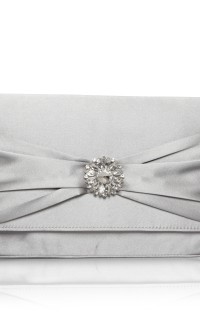 Cerise-Silver clutch bag