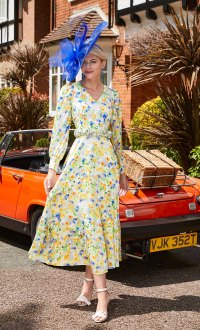 Veni Infantino Invitations Collection 29679 - Long Floral print dress with sleeves 