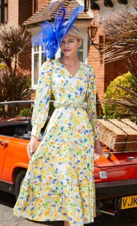 Veni Infantino Invitations Collection 29679 - Long Floral print dress with sleeves 