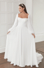 44360 - Eden - Justin Alexander 44360 - From the Sincerity collection this beautiful ethereal design with chiffon sleeves and gentle A-line skirt is a pure classic - Modern & simple wedding dress designs at Blessings of Brighton - Loyal Parade, Mill Rise, Westdene, Brighton BN1 5GG T:01273 505766 E:info@blessingsbridal.co.uk