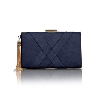 Anise Bag - Navy - Ladies Occasion clutch bag in Navy Ultra Suede - Selected special occasion accessories for weddings, mother of the bride, mother of the groom & lady guests. Special Occasion handbag designs - Occasions at Blessings 1 Loyal Parade, Mill Rise, Westdene, Brighton. BN1 5GG T: 01273 505766