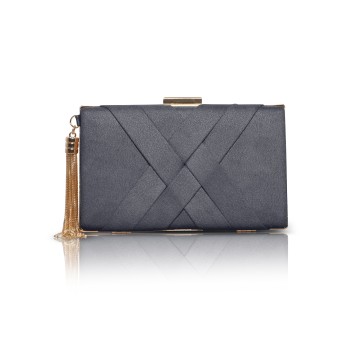 Anise Bag - Slate - Ladies Occasion clutch bag in Slate Grey Ultra Suede - Selected special occasion accessories for weddings, mother of the bride, mother of the groom & lady guests. Special Occasion handbag designs - Occasions at Blessings 1 Loyal Parade, Mill Rise, Westdene, Brighton. BN1 5GG T: 01273 505766