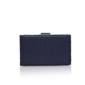 Sorell bag - Navy - Ladies Occasion clutch bag in Navy Satin & Lace - Selected special occasion accessories for weddings, mother of the bride, mother of the groom & lady guests. Special Occasion handbag designs - Occasions at Blessings 1 Loyal Parade, Mill Rise, Westdene, Brighton. BN1 5GG T: 01273 505766