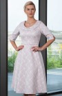 2987 - Size 12 & 14 - Lizabella 2987,  Pale Pink  Occasion  dress with Bateau neckline & elbow length sleeves. Mother of the Bride & Mother of the Groom outfits at  Occasions by Blessings Ladies Occasion Wear Shop  - 1 Loyal Parade, Mill Rise, Westdene, Brighton. East Sussex. BN1 5GG.