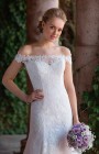 4022 Desiree - Size 16 - Sincerity Bridal 4022, Lightweight Chantilly Lace Fit & Flare Wedding Dress with Off the Shoulder Neckline at Blessings Bridal Boutique, Brighton, East Sussex, BN1 5GG. Telephone: 01273 505766