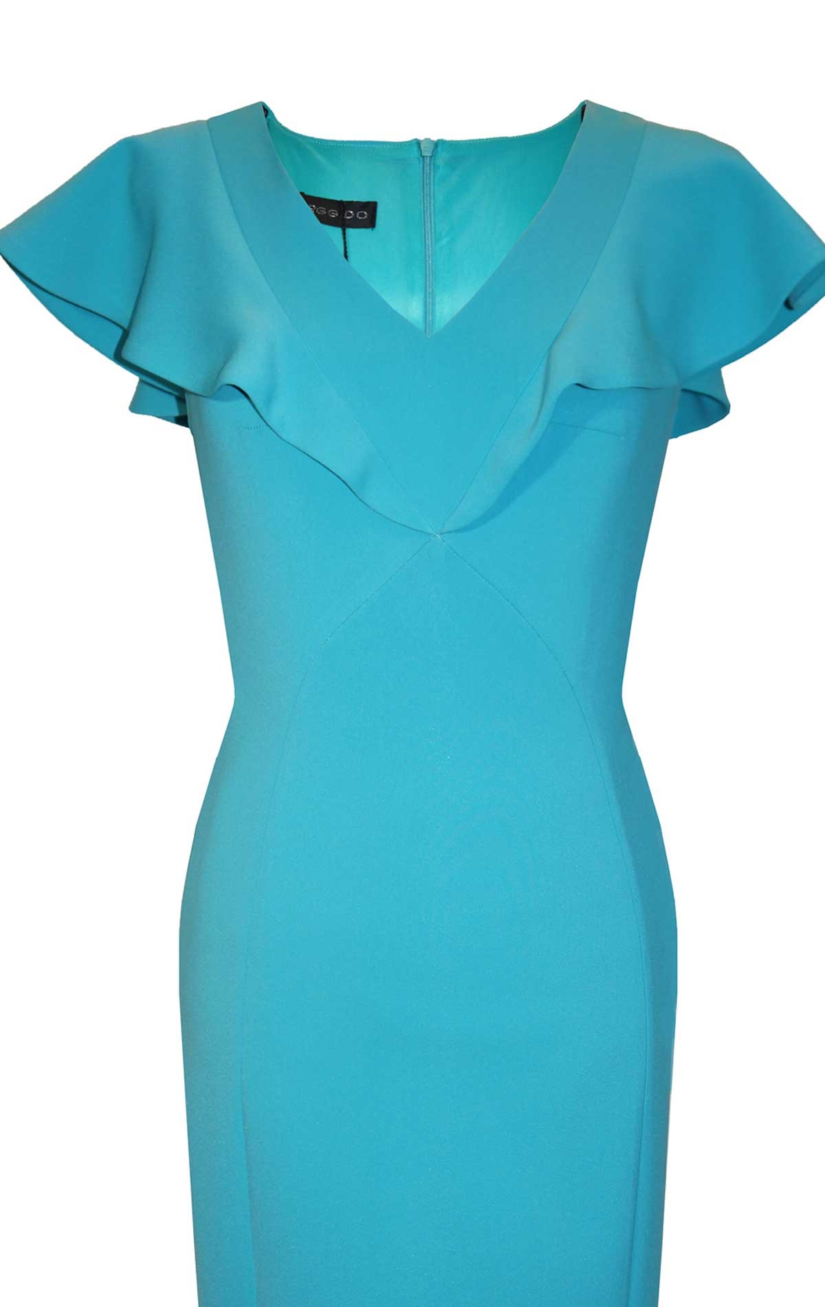 42510 - Sizes 14, 18 £48 - Arggido 42510, Crepe Shift Dress with Fluted Design Cap Sleeves at Blessings Occasion Wear Shop, 1 Loyal Parade, Mill Rise, Westdene, Brighton. BN1 5GG Telephone: 01273 505766. Just off A23/A27 Free Easy Parking.