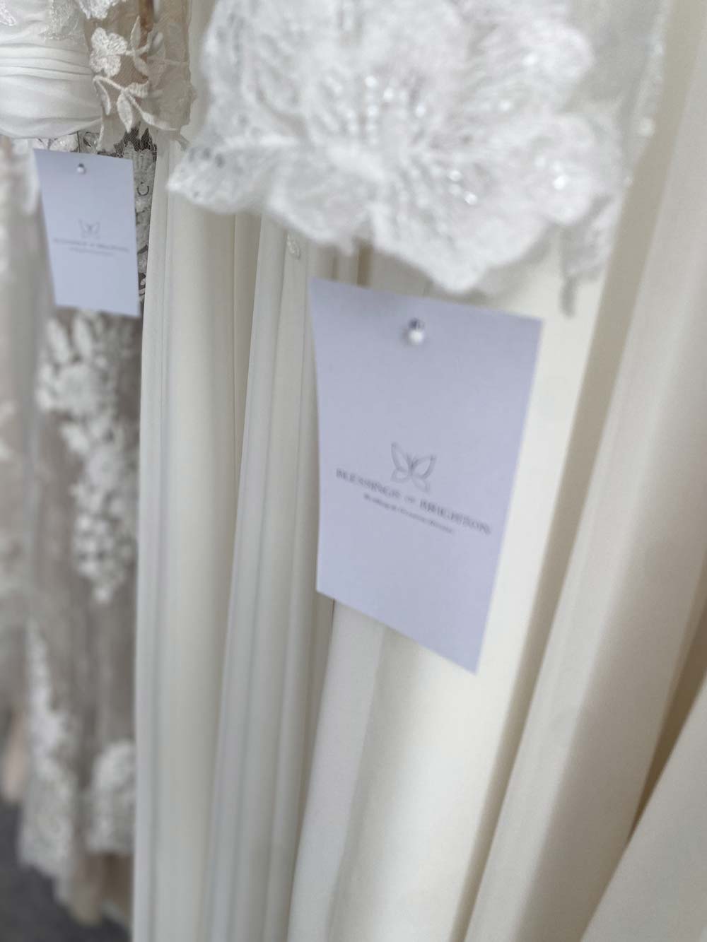 Wedding dresses with tags