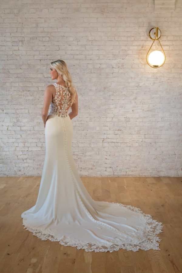 Stella York 7664 Illusion back wedding dress