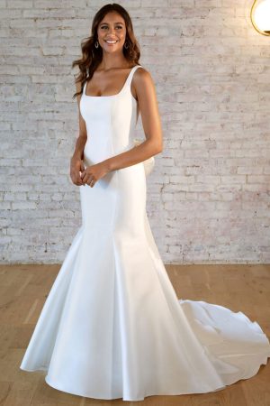 Stella York 7557 Mermaid dress with square neckline at Blessings Of Brighton