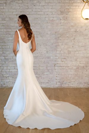 Stella York 7557, square neck plain mermaid dress at Blessings Of Brighton